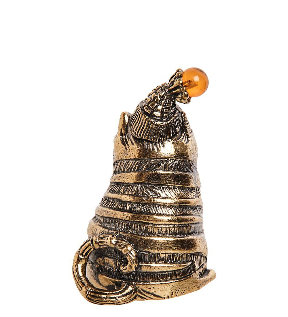 AM-2689 Колокольчик «Кот в шапке» (латунь, янтарь)