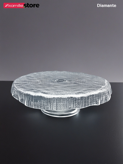 Тортница на ножке 26,5х8,5 см. из стекла, Diamante