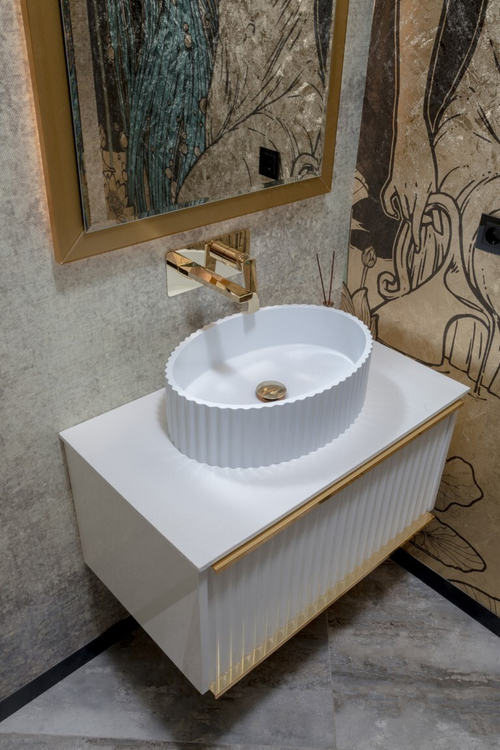 Boheme Раковина Canale рифл матовая белая