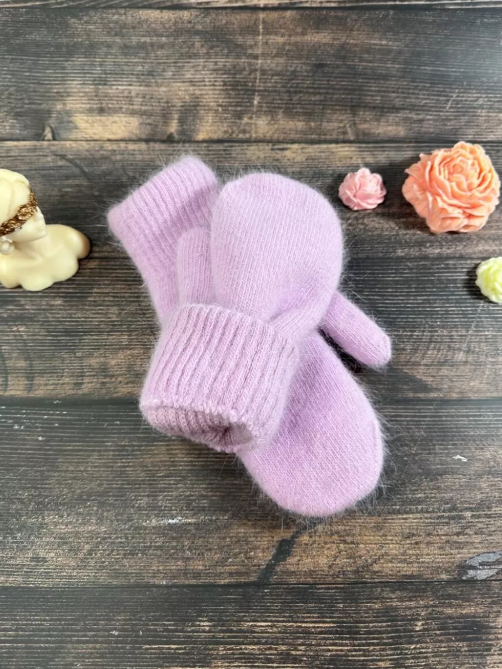 Варежки зимние теплые пушистые ангора