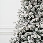 Заснеженная елка с шишками «Saint Paul» (Литая+пвх) 210 см / 2,1 м