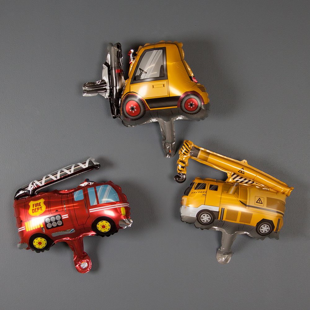 Шар с клапаном (16"/41 см) Мини-фигура, Пожарная машина, Красный