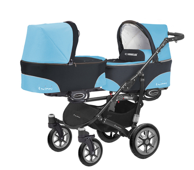 Коляска для двойни BabyActive Twinny Standart 2 в 1 Black (Голубой)