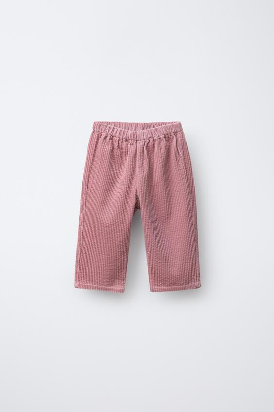 ZARA БРЮКИ ИЗ ПЛОТНОГО ВЕЛЬВЕТА, РОЗОВЫЙ