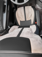 Чехлы Люкс DAF XF 106 (экокожа, черный цвет, бежевая вставка)