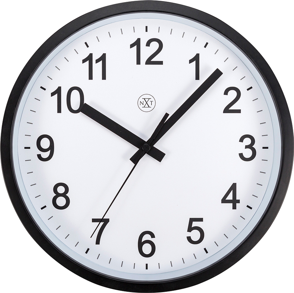 Настенные часы NeXtime Robust, пластик, 25,5 см, чёрные