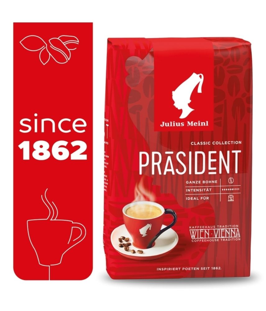 Кофе в зернах/зерновой Julius Meinl &quot;Президент&quot;/&quot;Prasident&quot;, 0,5 кг/500 г (средняя обжарка)