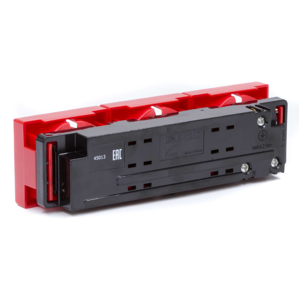 Тройная розетка Viva красная DKC