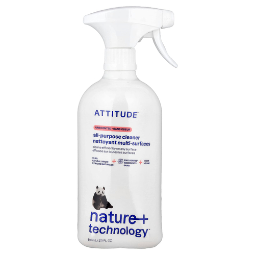 ATTITUDE, Nature + Technology™, универсальное очистительное средство, без запаха, 800 мл (27,1 жидк. унции)