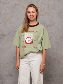 Футболка взрослая, Фисташка - Малиновый вайб