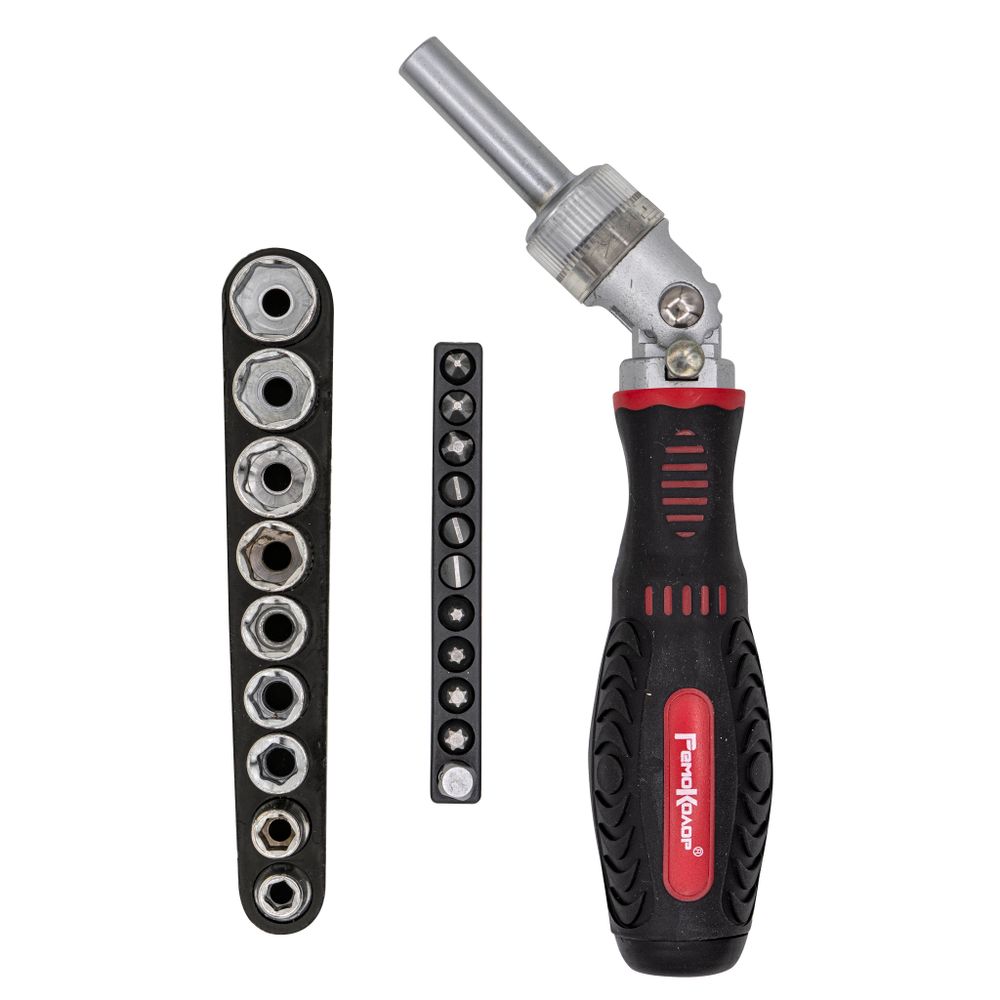 Набор реверсивно-рычажная отвертка с битами, 20 предметов---