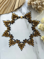 Колье "Огненные крылья" из бисера ручной работы