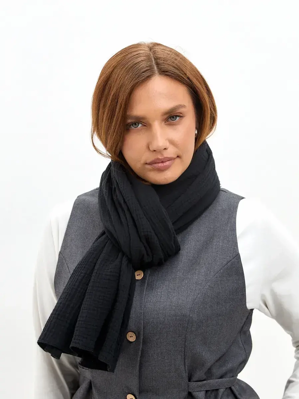 Шарф палантин из муслина