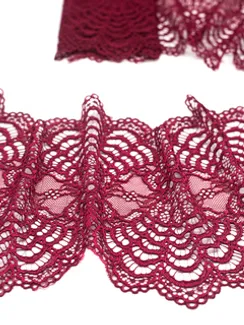 03-74 Кружево эластичное 19 см, бордо