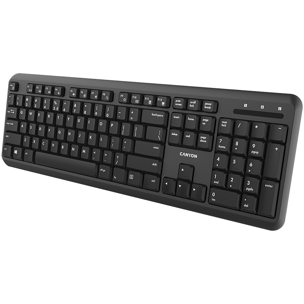 CANYON keyboard HKB-W20 EN/RU Velvet Wireless Black