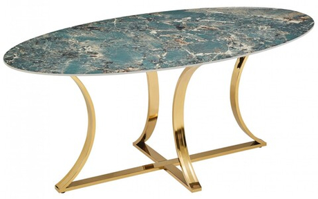 Стол обеденный Ist Casa Тренди, 180х90х75 см, малахитовый мрамор