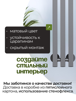 Marco 3 PRO 150 серый графит - вертикальный электрический полотенцесушитель Терум ®