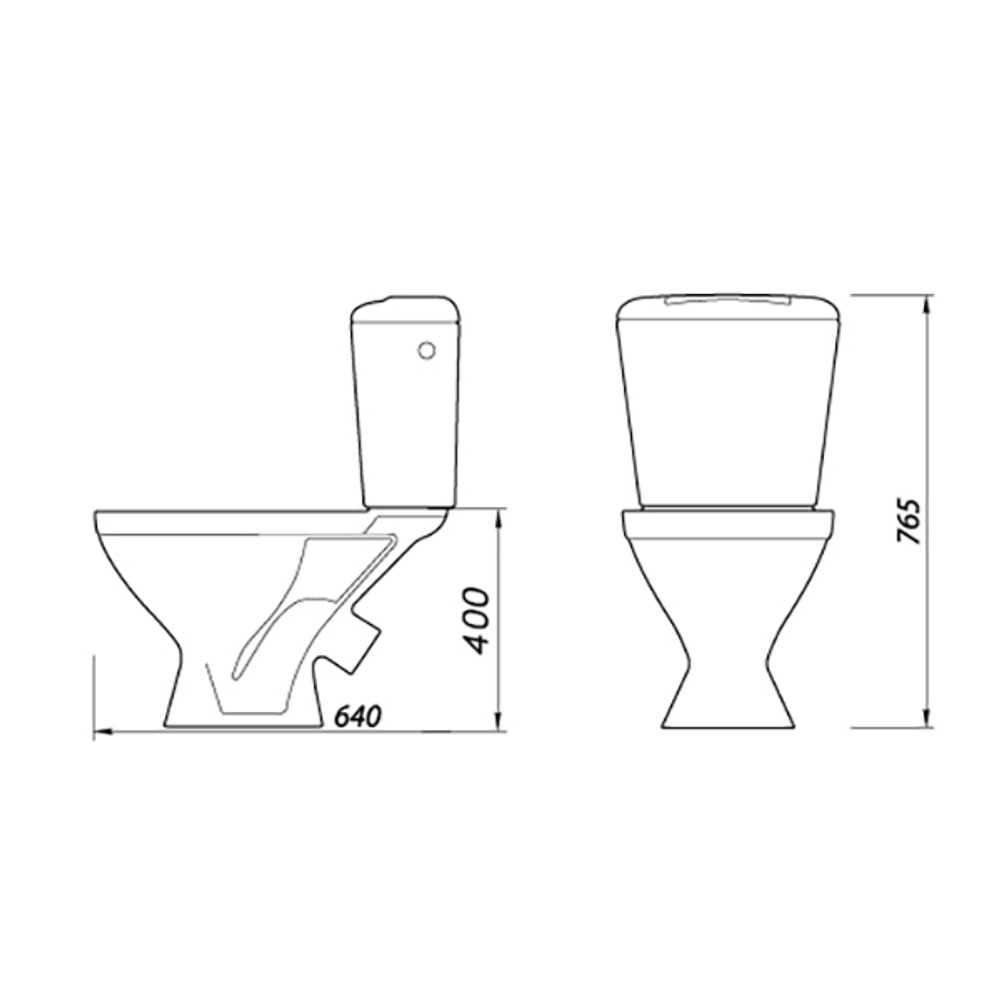 Унитаз-компакт "Универсал-Эконом" (косой, боковой, сид, шток.арм) МОНОКОРОБ (г.Лобня)
