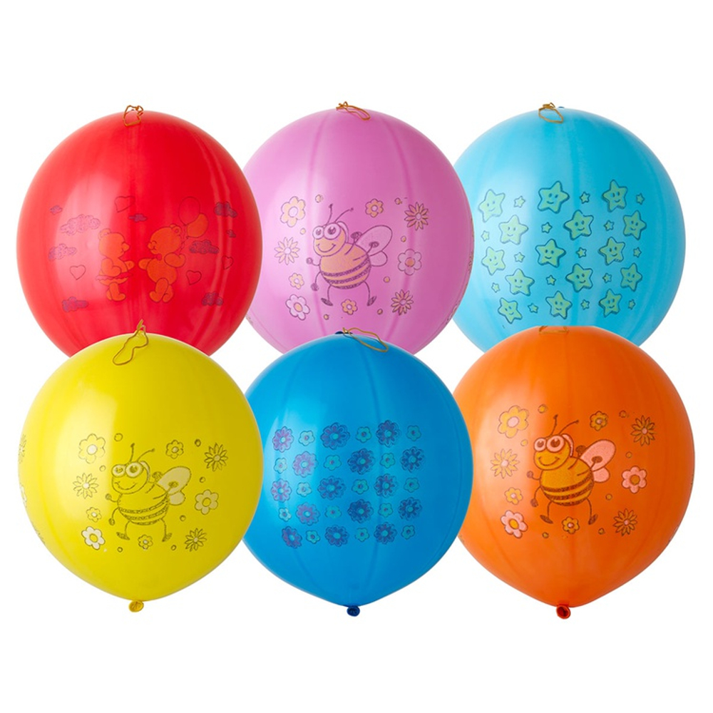 Панч-болл 45см Набор 100 шт с рисунком (Ассорти)