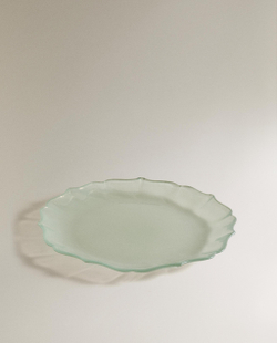 Zara Home тарелка десертная из стекла, цвет зелёный, 22 см