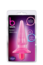 Розовая анальная пробка с вибрацией B YOURS BASIC VIBRA PLUG - 11,4 см. (Цвет: розовый)