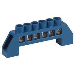 Шина ЭРА NO-224-122 N ноль в изоляторе ШНИ-6х9-6-Д-синий | Шины N, PE, PEN