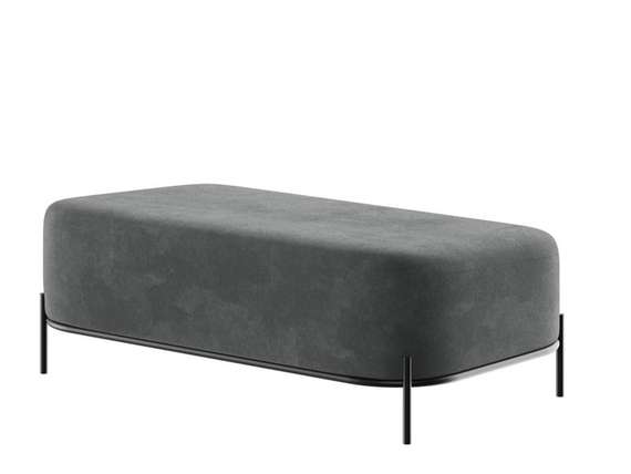 Джайв Диван двухместный без спинки JVE-4 Velutto 75/Металл Черный 1250*720*480