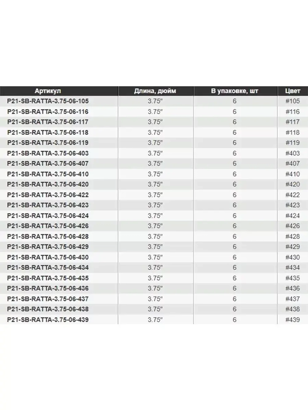 Виброхвост Ratta,3.75'',95,3мм,6,9гр,цвет 116,6 шт/уп.