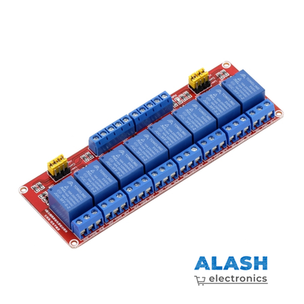 8-канальный модуль реле (5 V) с выбором уровня сигнала