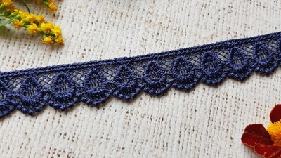 Кружево плетеное, ш. 2-2,2 см, синий