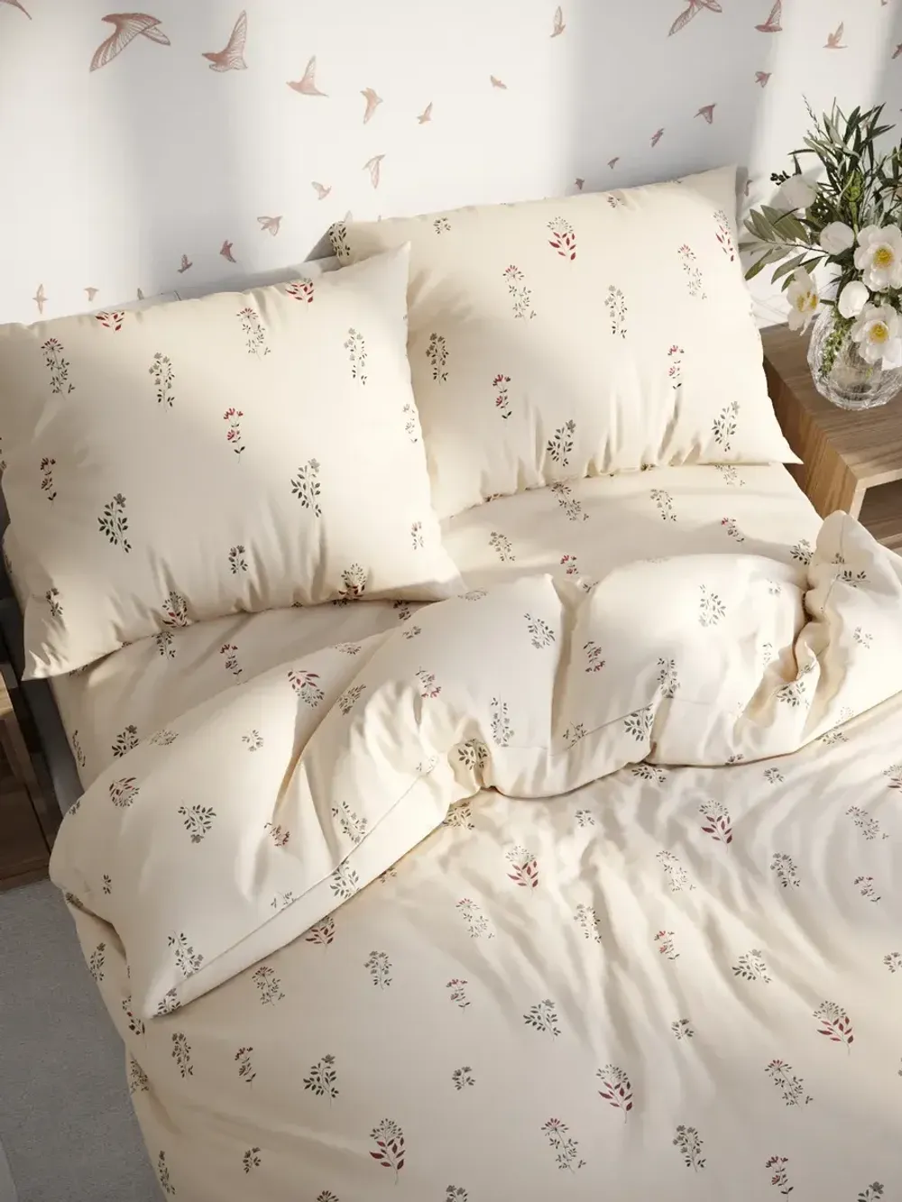 Наволочка комплект 2шт перкаль Сказка "Гербарий Эко" 70x70 см на молнии