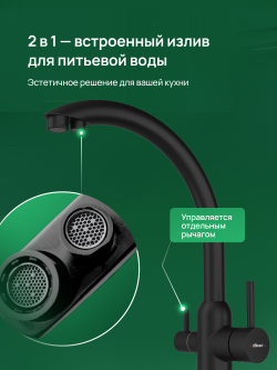 Смеситель для кухни Domaci Ливорно D8649BK черный матовый