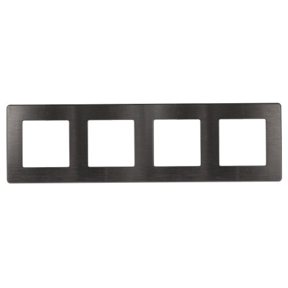 Рамка для розеток и выключателей ЭРА Серия 12 12-5104-12 на 4 поста, Сатин, графит