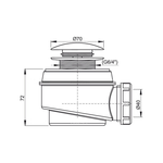 Сифон для ванны ROOK, Click-Clack, металл, A465-50