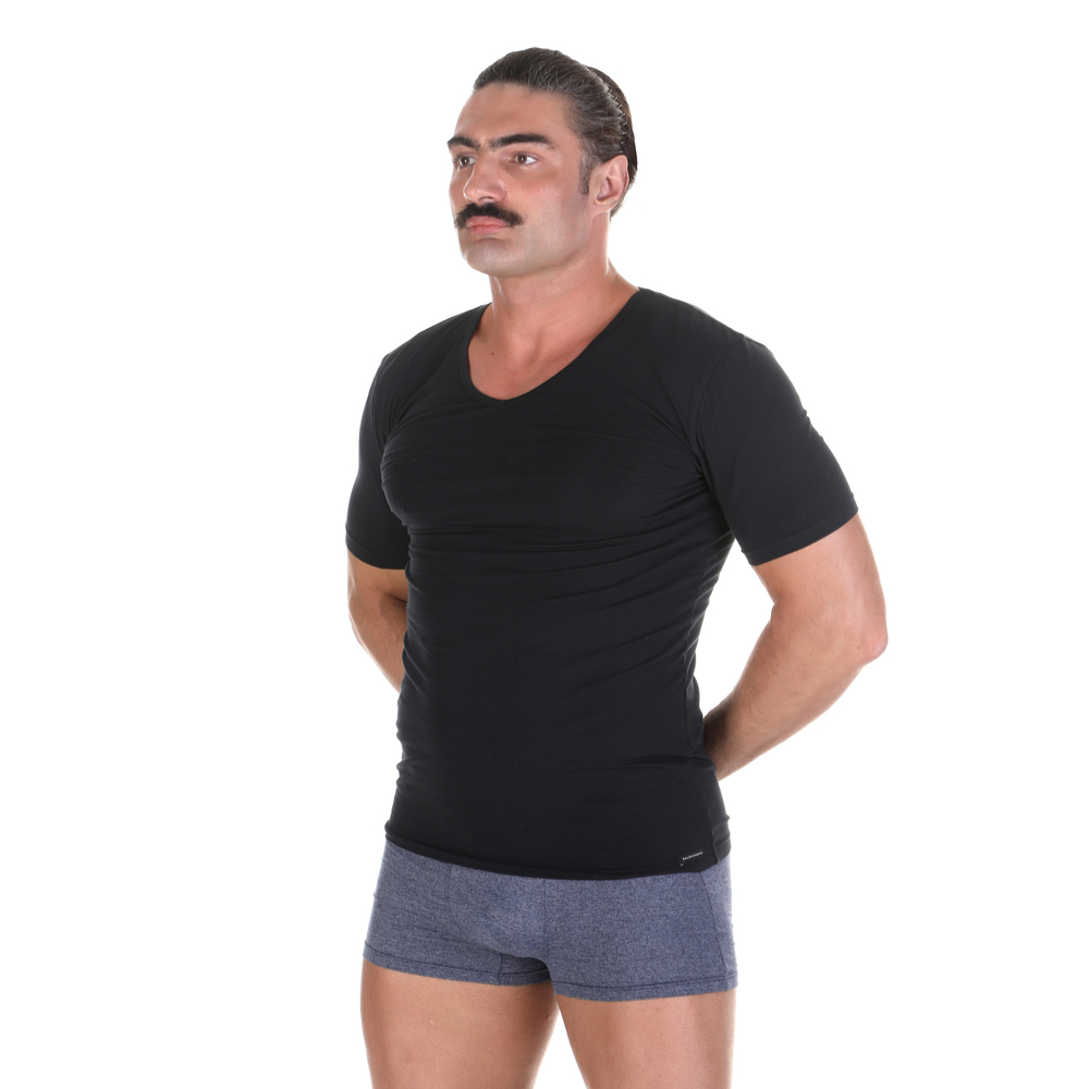 Набор мужских футболок 2в1 с v-вырезом черный BALDESSARINI 90004/6061 9009