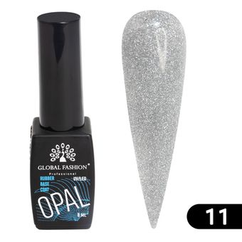 КАУЧУКОВАЯ БАЗА DISCO OPAL СВЕТООТРАЖАЮЩАЯ GLOBAL FASHION 8 МЛ, 11