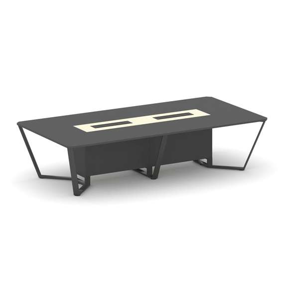 Steel Meet Стол переговорный прямоугольный KMK-PR.B.SP-12 Антрацит/Ваниль Глянец/Металл Антрацит 320