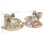 Елочные игрушки «Волшебная лошадка» 5*7 см (набор 2 шт), Золото