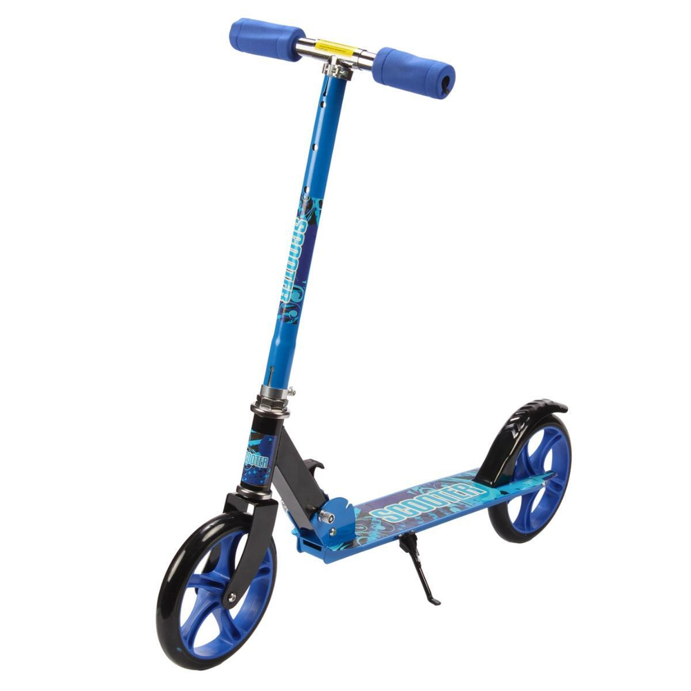 Самокат 2х-колес металл,р-р колеса PU 200мм, диски пластик, ручка металл,регул.по высоте, складной