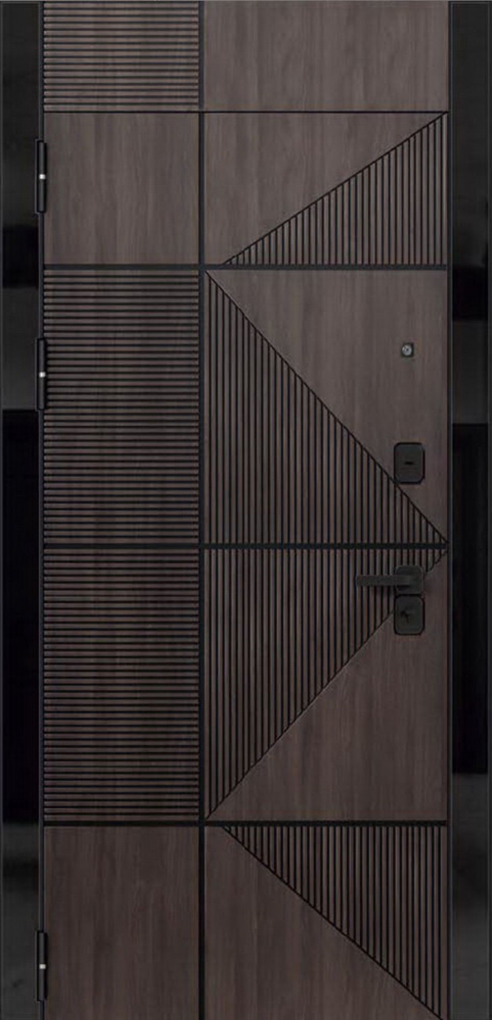 Входная дверь ДК-33 CHOCOLATE с фальш фрамугой ЗЕРКАЛО