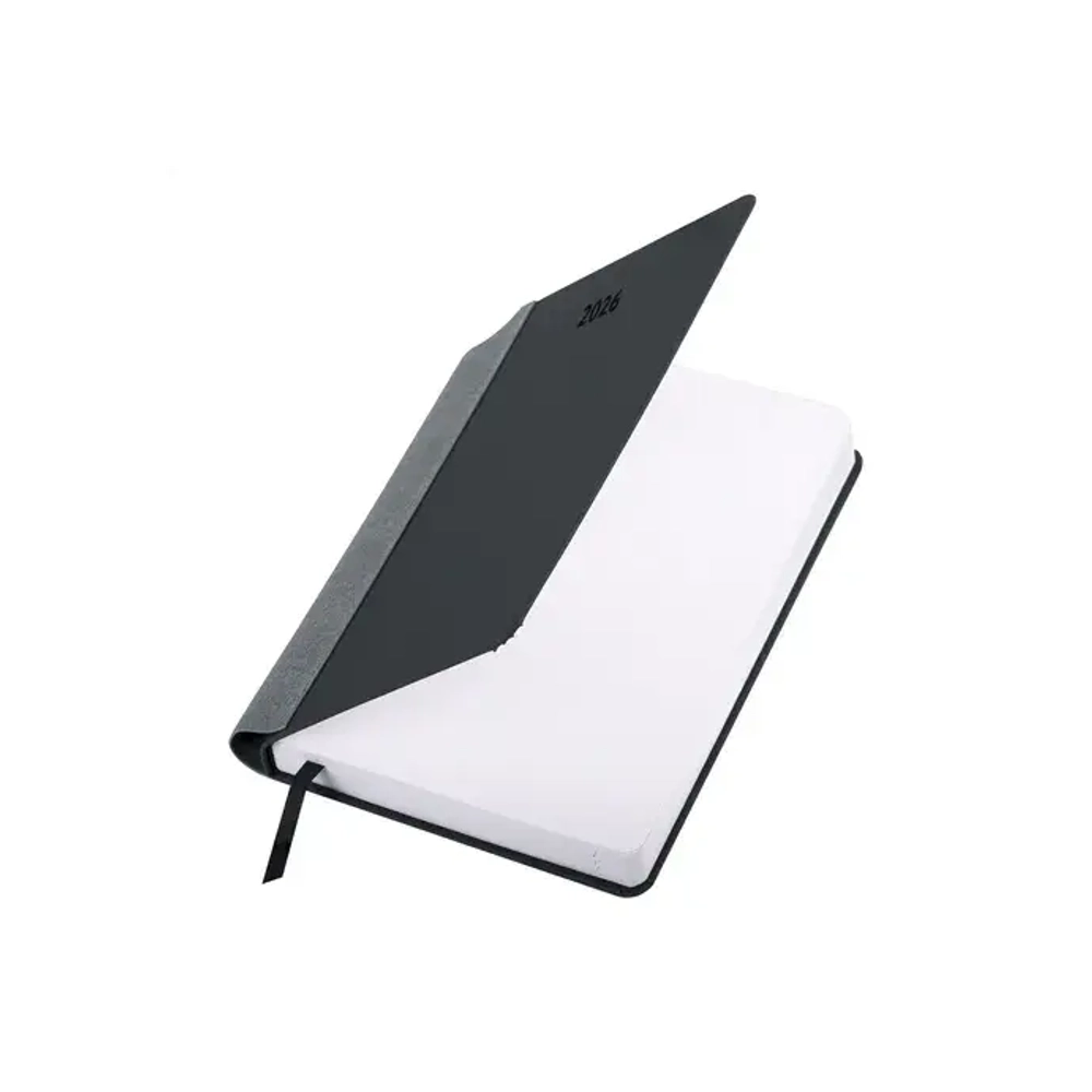 Ежедневник датированный 2026 А5 138x213 мм, BRAUBERG "Mosaic", под кожу, карман для ручки, черный, 117114