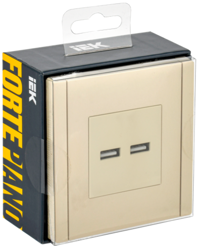 FORTE&PIANO Розетка USB A+A 3,1А FP449 ваниль IEK