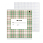 Тетрадь 24л., клетка, Alingar, скрепка, блок офсет, 100% белизна, мелованный картон (стандарт), "Шотландская клетка-1"