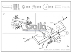 Фаркоп оцинкованный Galia R081A для Renault Kangoo 1998-2010(паспорт и сертификат в комплекте)(без электрики)