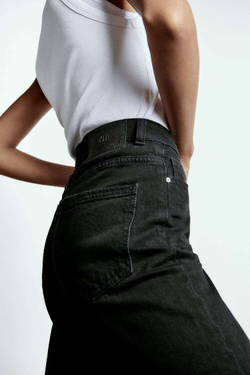 ZARA ДЖИНСЫ Z1975 MOM FIT, ЧЕРНЫЙ