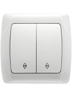 Проходной выключатель двухклавишный VIKO CARMEN, белый, 90561017