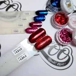 Zoo Nail Art Хлопья Юки красные металл 1262