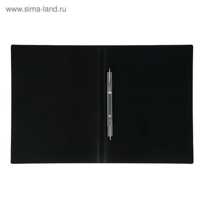 Папка с пружинным скоросшивателем А4, 500 мкм, корешок 15 мм, Calligrata, до 100 листов, чёрная