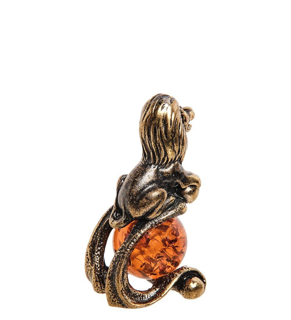 Народные промыслы AM-2884 Фигурка «Знак зодиака-Лев» (латунь, янтарь)