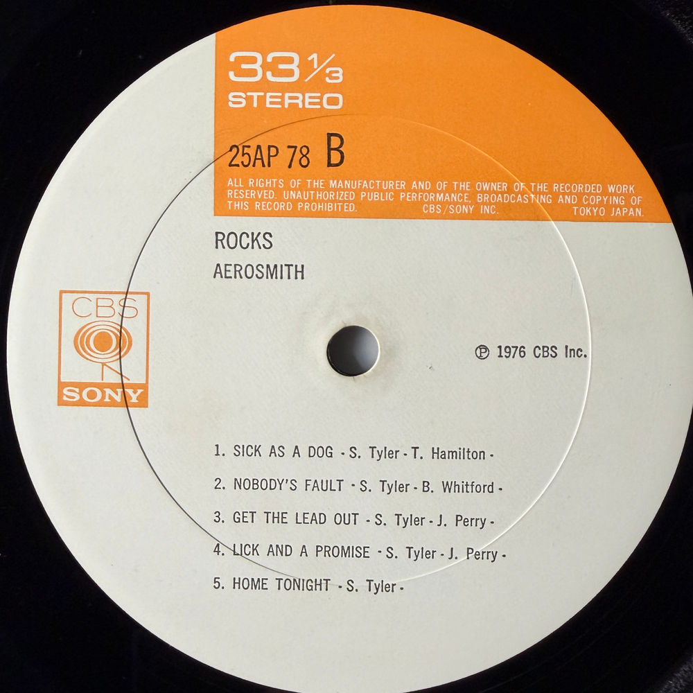Aerosmith ‎– "Rocks" (Япония 1976г.)